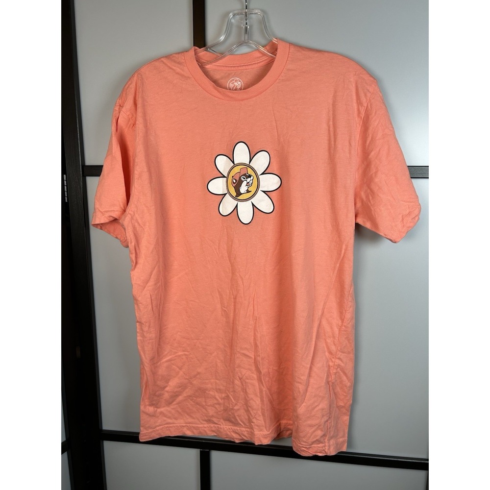 Buc-ees Orange Daisy Flower Graphic T Shirt Womens Size Medium‎ Cotton Retro